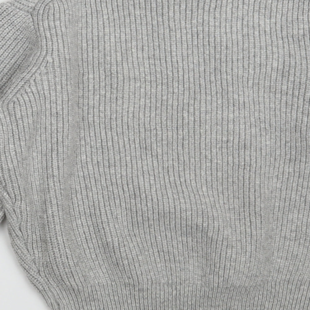 H&M Womens Grey Round Neck Acrylic Pullover Jumper Size XS