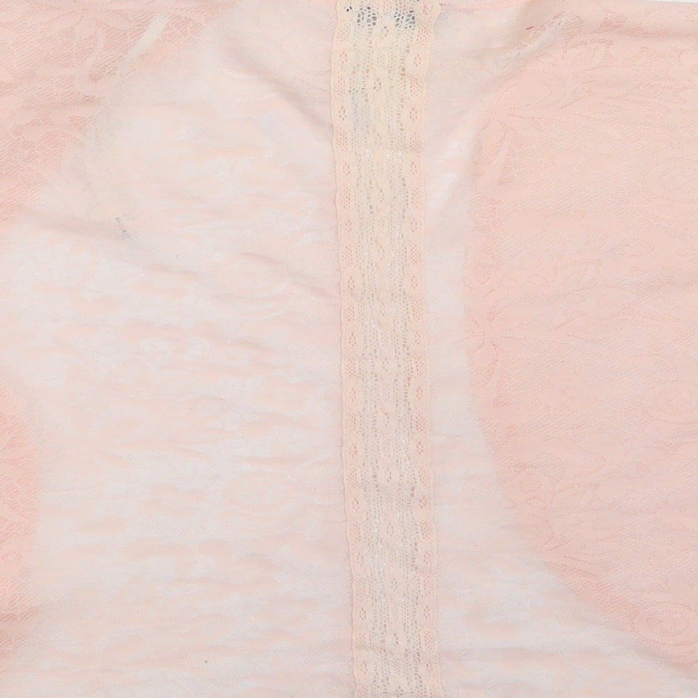 Dorothy Perkins Womens Pink Floral Polyester Basic Blouse Size 10 V-Neck
