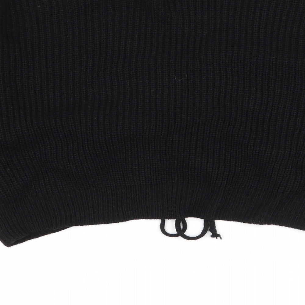 SheIn Womens Black V-Neck Acrylic Pullover Jumper Size M