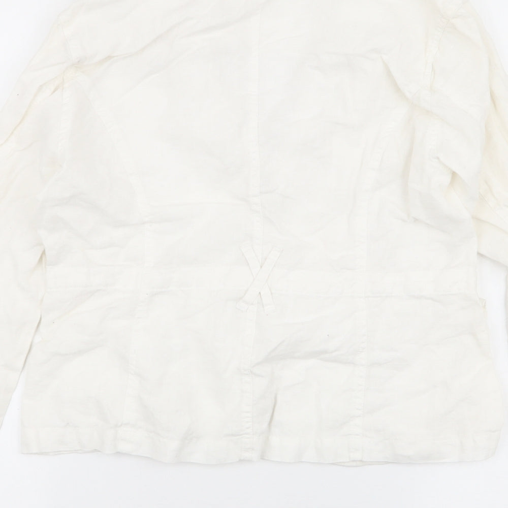 E Studios Womens Ivory Jacket Size M Button