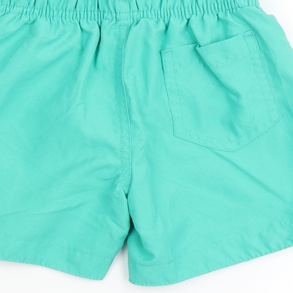 Primark Boys Green 100% Polyester Compression Shorts Size 2-3 Years Regular Drawstring