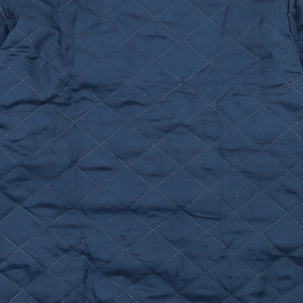 Nathalie Andersen Womens Blue Argyle/Diamond Jacket Size 14 Snap