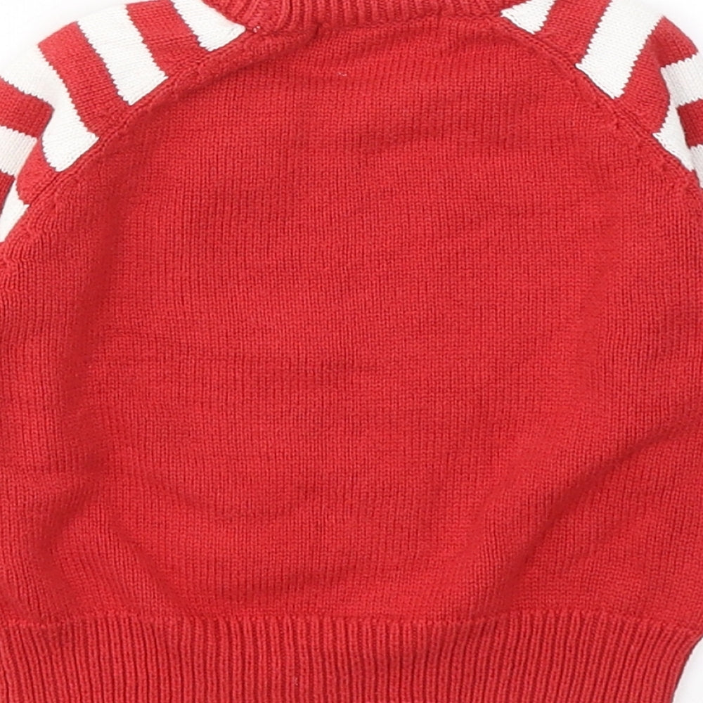 Rebel Baby Red Striped Cotton Pullover Jumper Size 9-12 Months Pullover - Christmas jumper