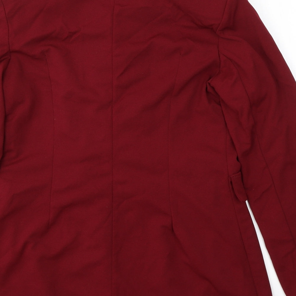 Made in Italy Womens Red Jacket Blazer Size M Button
