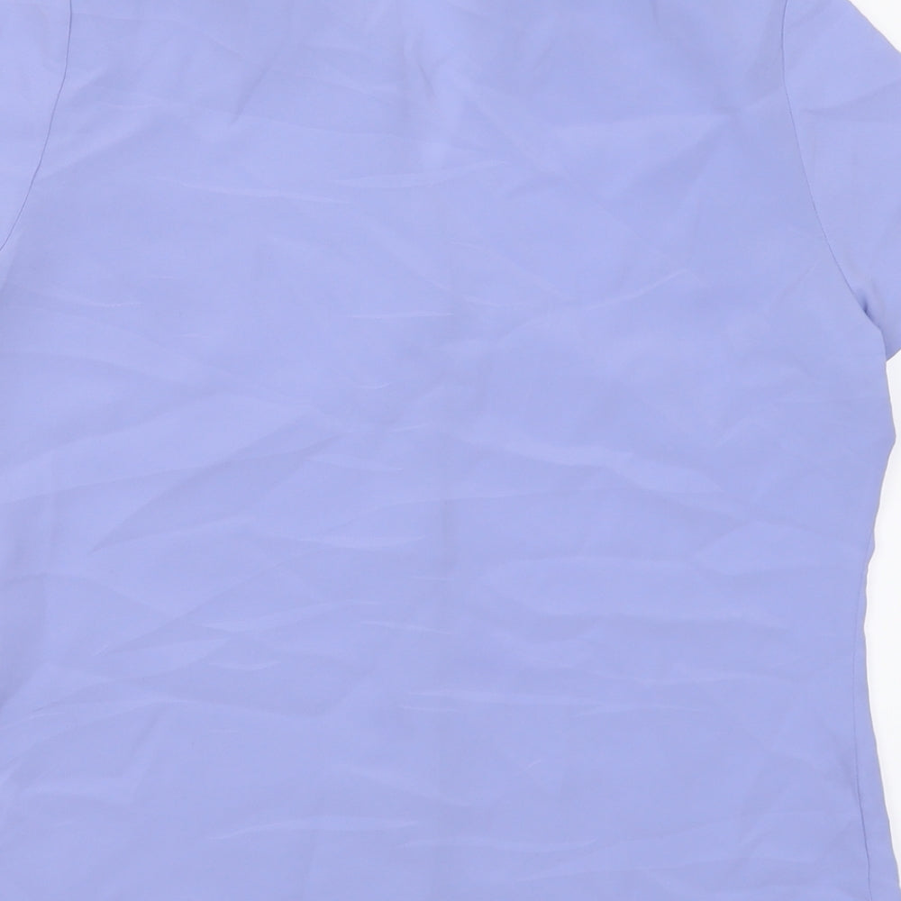 Principles Womens Purple Polyester Basic Button-Up Size 12 V-Neck