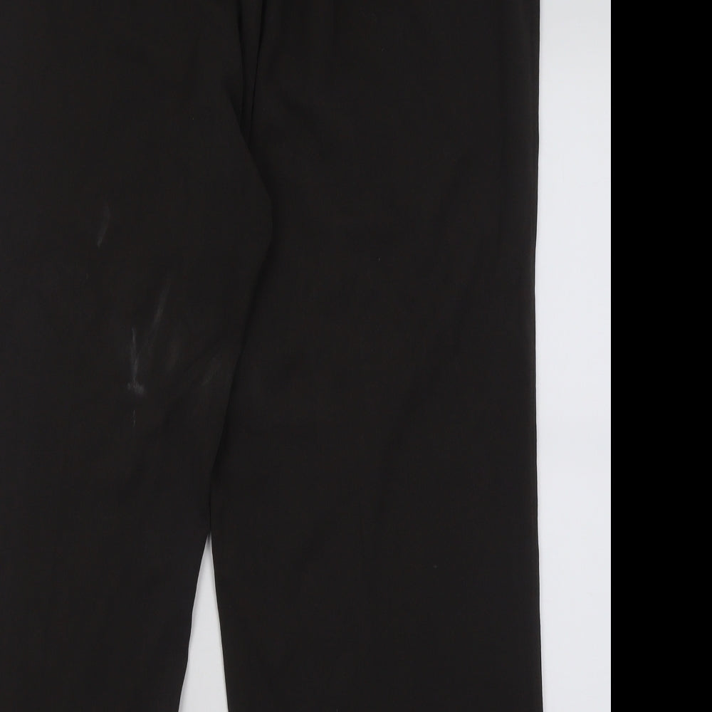 Jennifer & Grace Womens Brown Polyester Trousers Size 16 L27 in Regular Hook & Eye