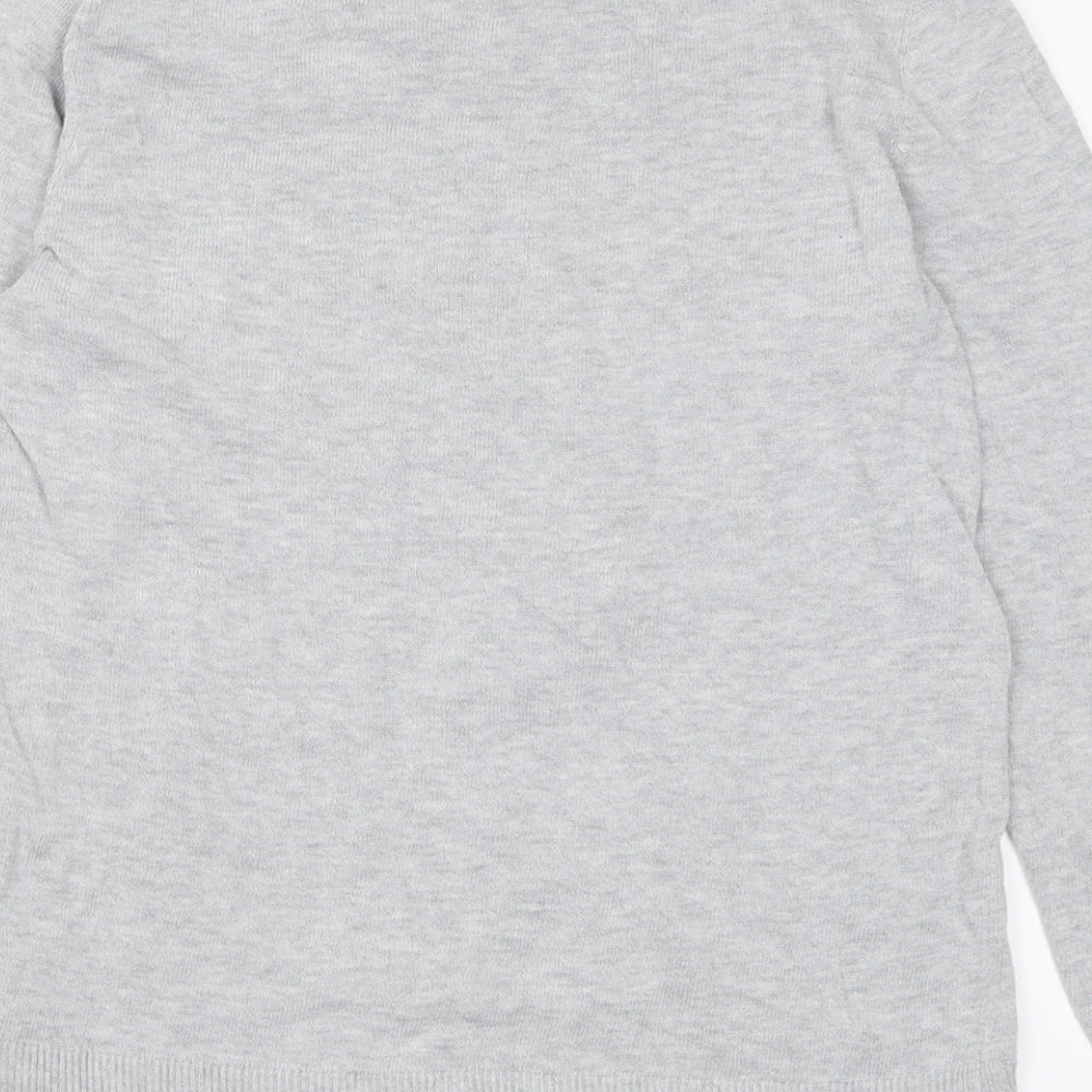 Time and Tru Womens Grey Crew Neck Polyester Pullover Jumper Size 6