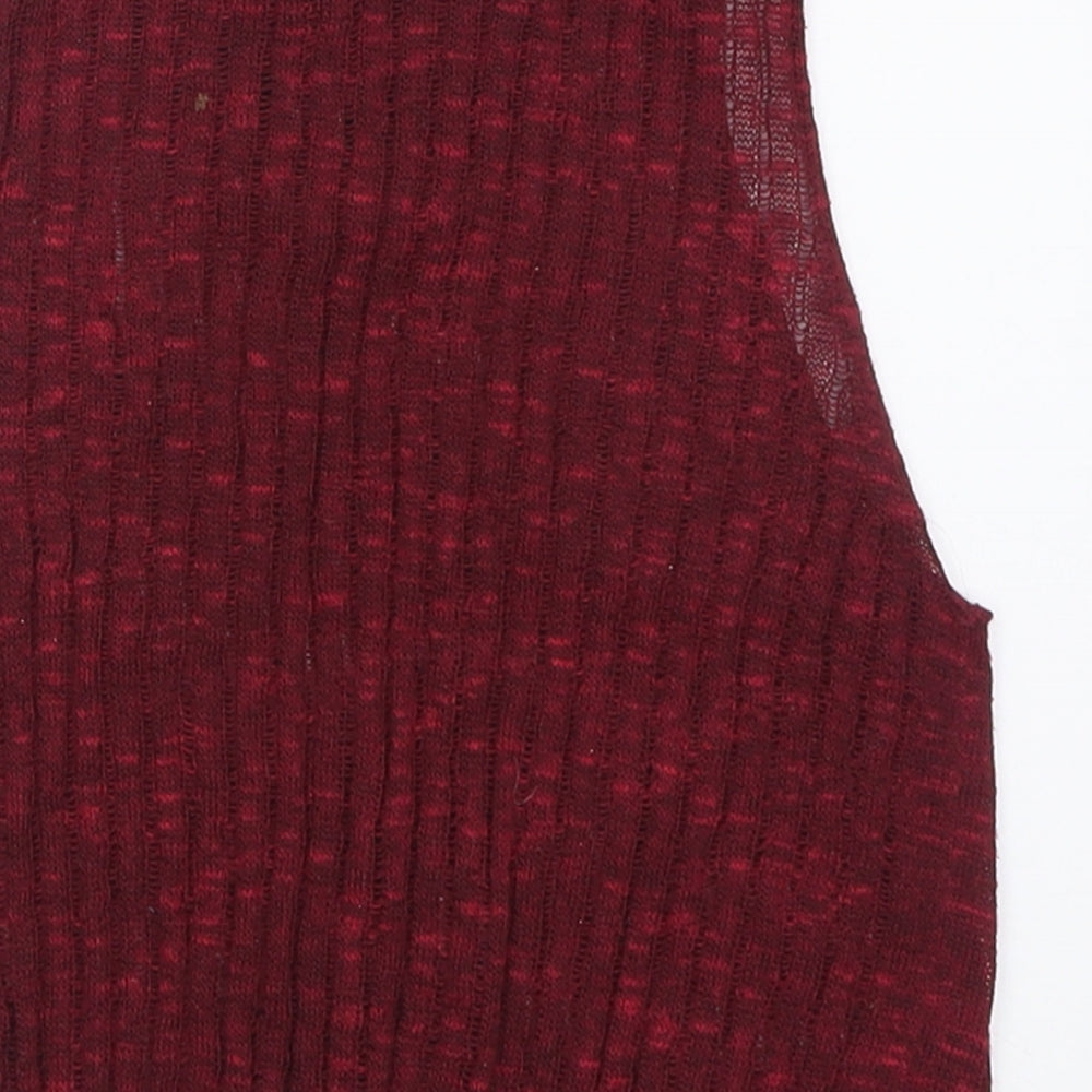 H&M Womens Red Polyester Cropped Tank Size XS Crew Neck
