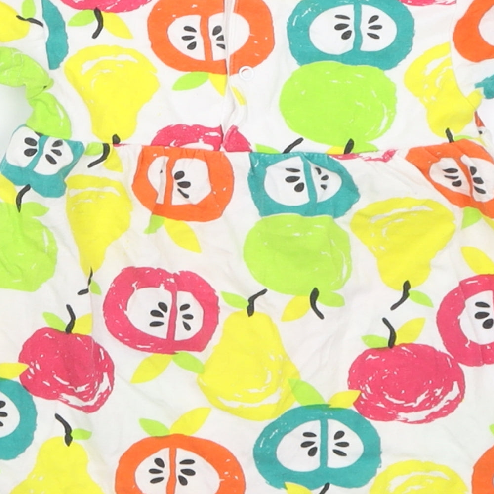 babybol Girls Multicoloured Geometric Cotton A-Line Size 18 Months Crew Neck Button
