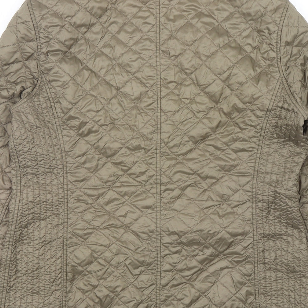 Basler Womens Green Quilted Jacket Size 10 Snap