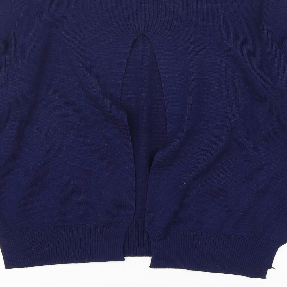 Wild Flower Womens Blue Round Neck Viscose Pullover Jumper Size M