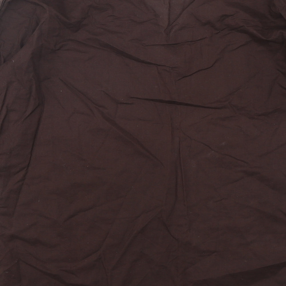 Marks & Spencer Womens Brown Cotton Basic Blouse Size 12 V-Neck