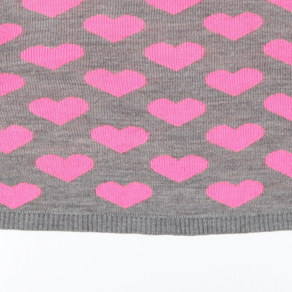H&M Womens Grey Scoop Neck Acrylic Pullover Jumper Size M