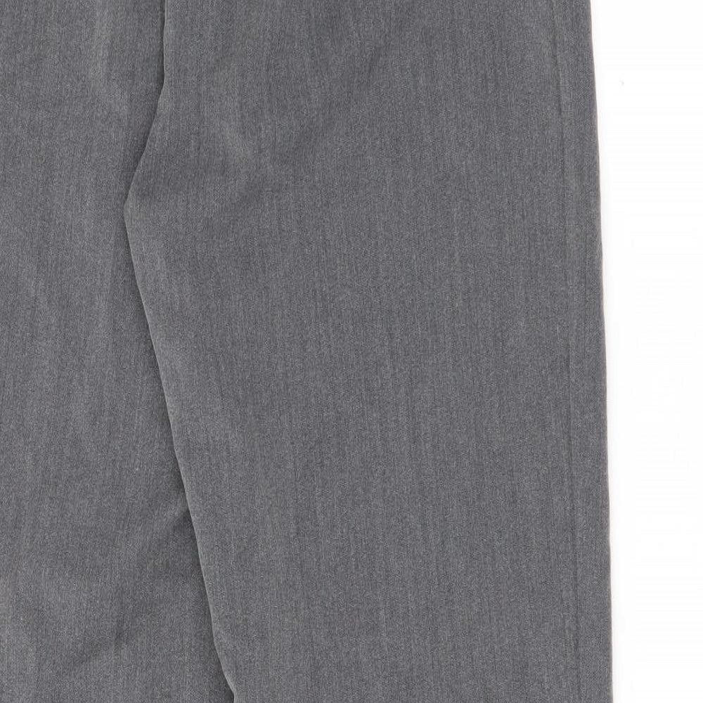 Preworn Womens Grey Polyester Trousers Size 14 L26.5 in Regular