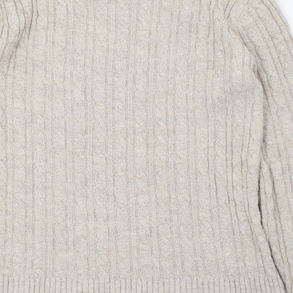 Pure & Natural Womens Brown Round Neck Acrylic Pullover Jumper Size 12
