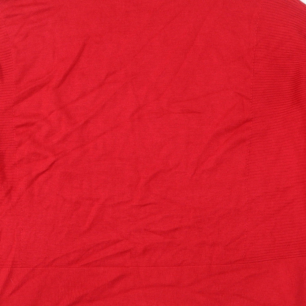 Next Knitwear Womens Red Round Neck Viscose Pullover Jumper Size 12
