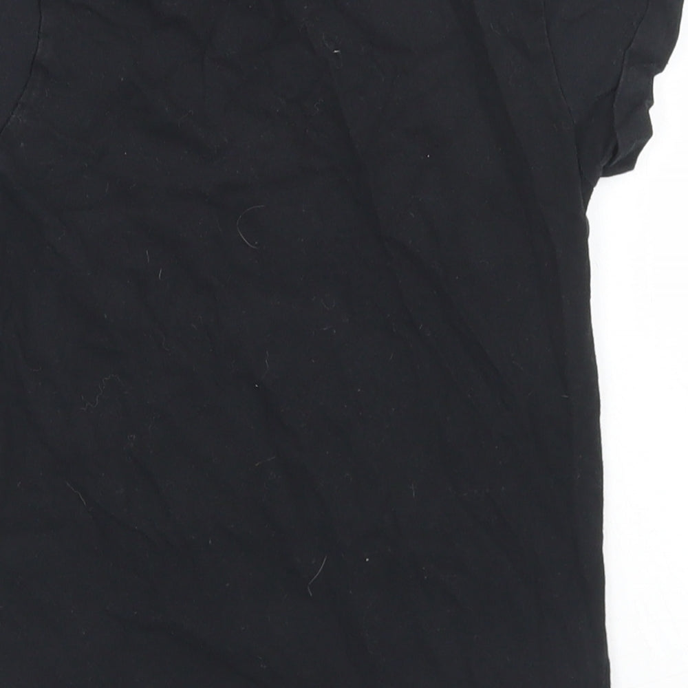 Primark Girls Black Cotton Basic T-Shirt Size 8-9 Years Round Neck - Squad