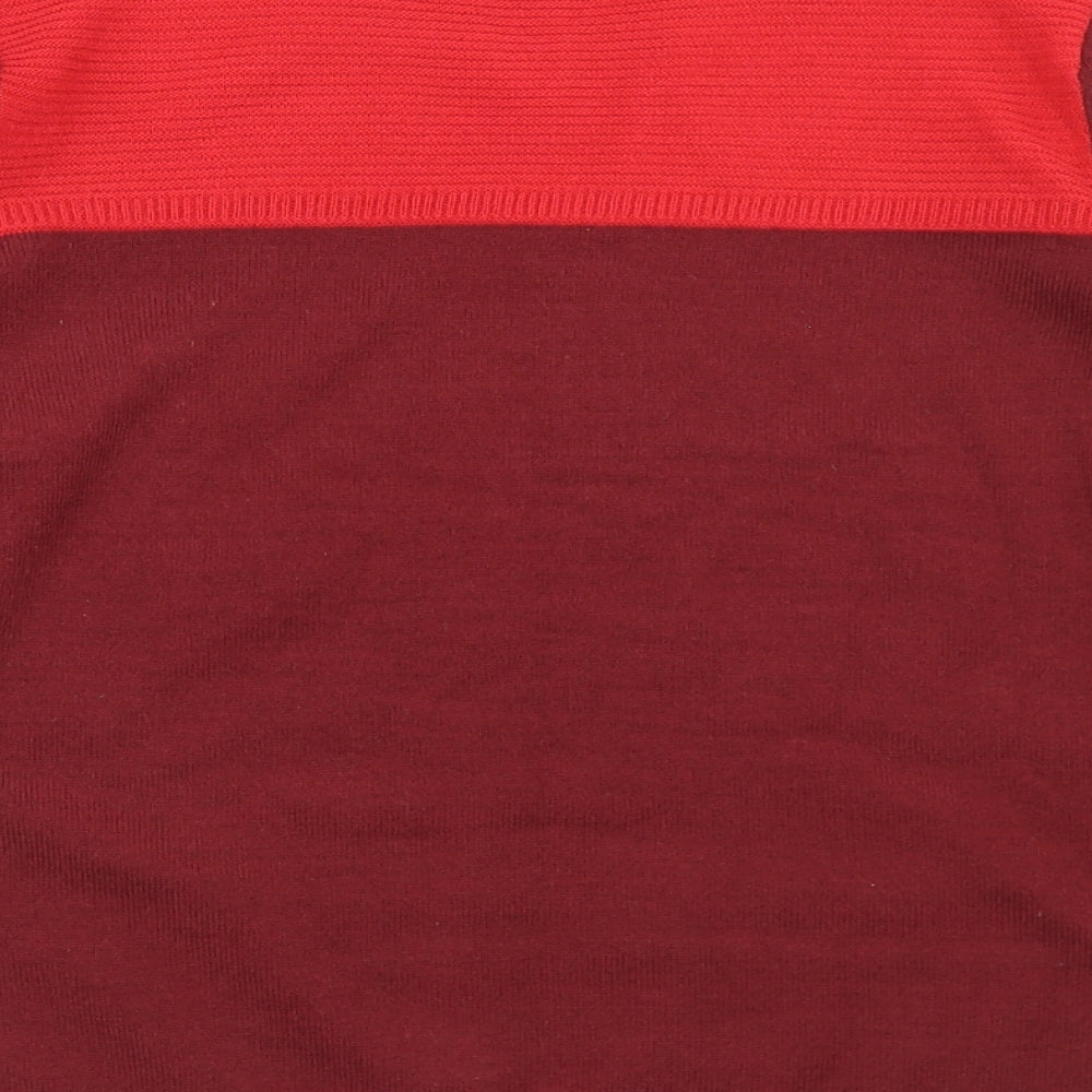 Classics Womens Red Crew Neck Acrylic Pullover Jumper Size 12
