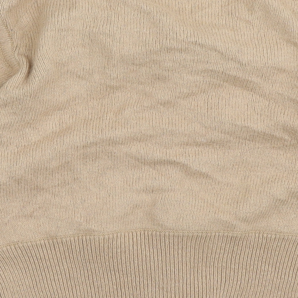 Warehouse Womens Brown Round Neck Viscose Cape Jumper Size 12