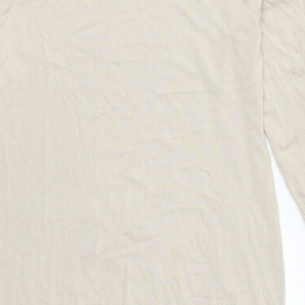 Avon Womens Beige Round Neck Viscose Pullover Jumper Size 16