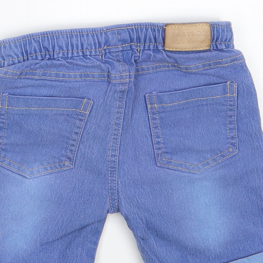 Babybol Boys Blue Cotton Chino Shorts Size 2 Years Regular Drawstring