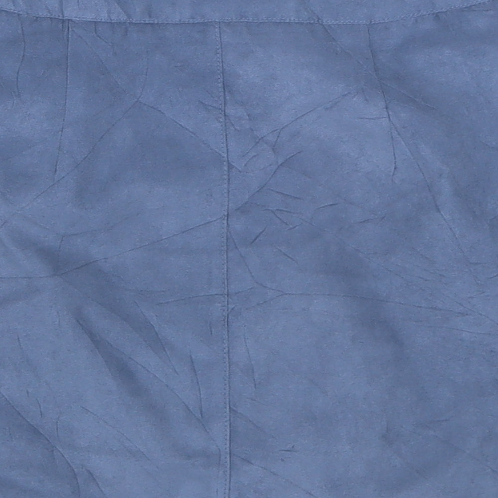 H&M Womens Blue Polyester A-Line Skirt Size 8 Zip