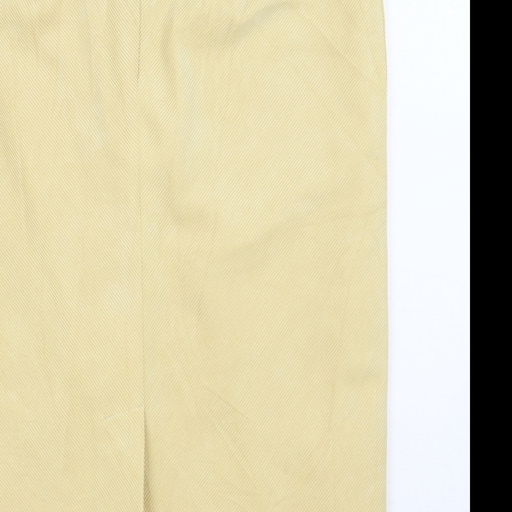 Gelco Womens Yellow Polyester A-Line Skirt Size 14 Zip