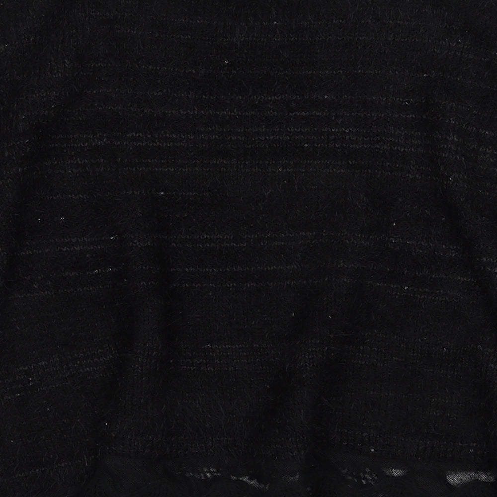 Vouley Vous Womens Black Round Neck Acrylic Pullover Jumper Size M