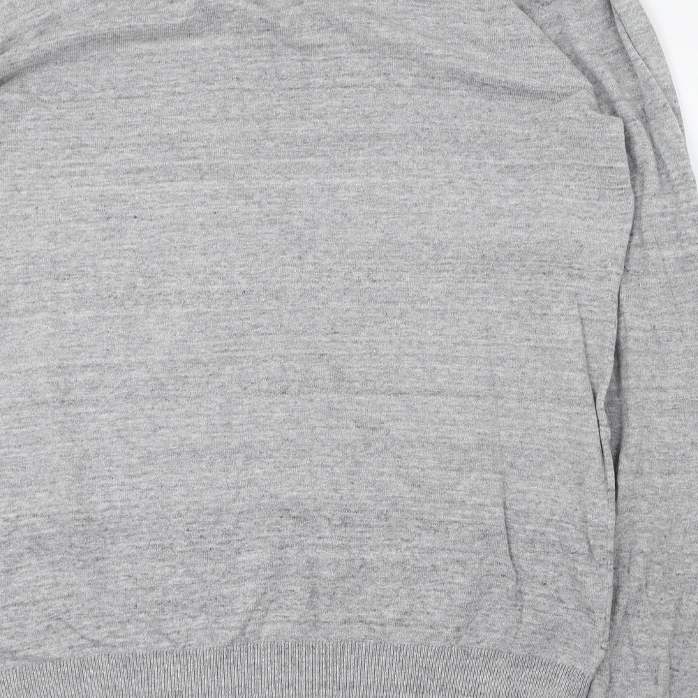 Matalan Mens Grey V-Neck Cotton Pullover Jumper Size L