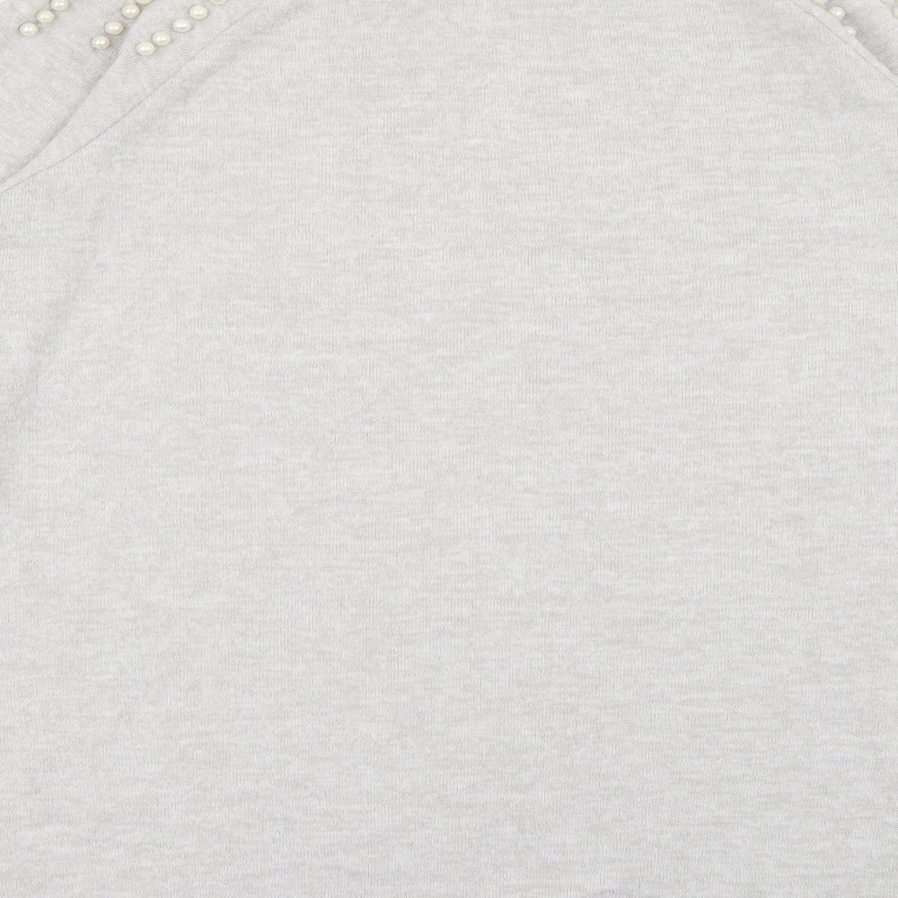 Geaorge Womens Grey Crew Neck Viscose Pullover Jumper Size M