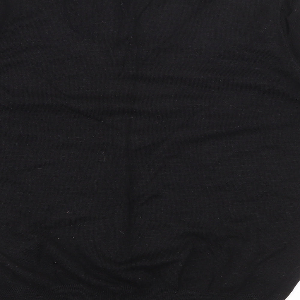 Sevenhill Womens Black Collared Viscose Pullover Jumper Size XL