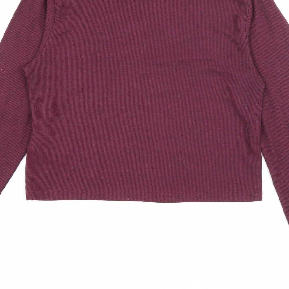 H&M Womens Purple High Neck Polyester Pullover Jumper Size S