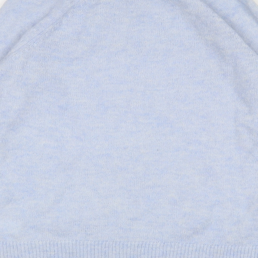 H&M Womens Blue Round Neck Polyamide Pullover Jumper Size 8