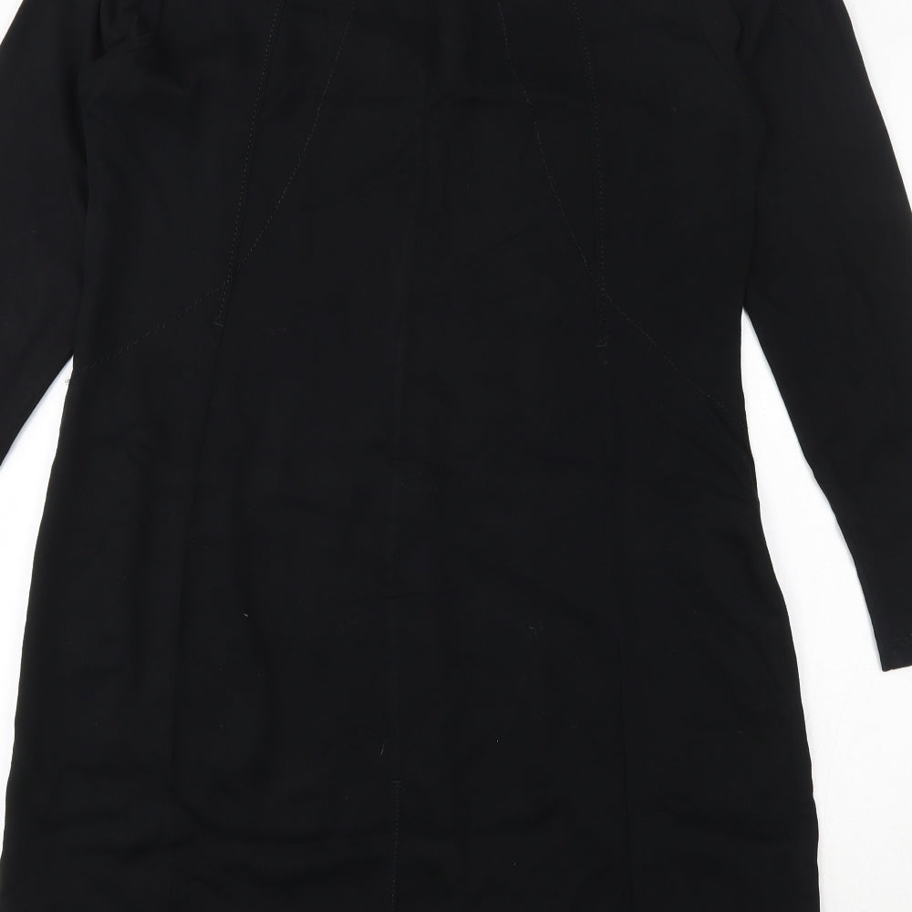 Sandwich Womens Black Viscose Skater Dress Size 38 Round Neck