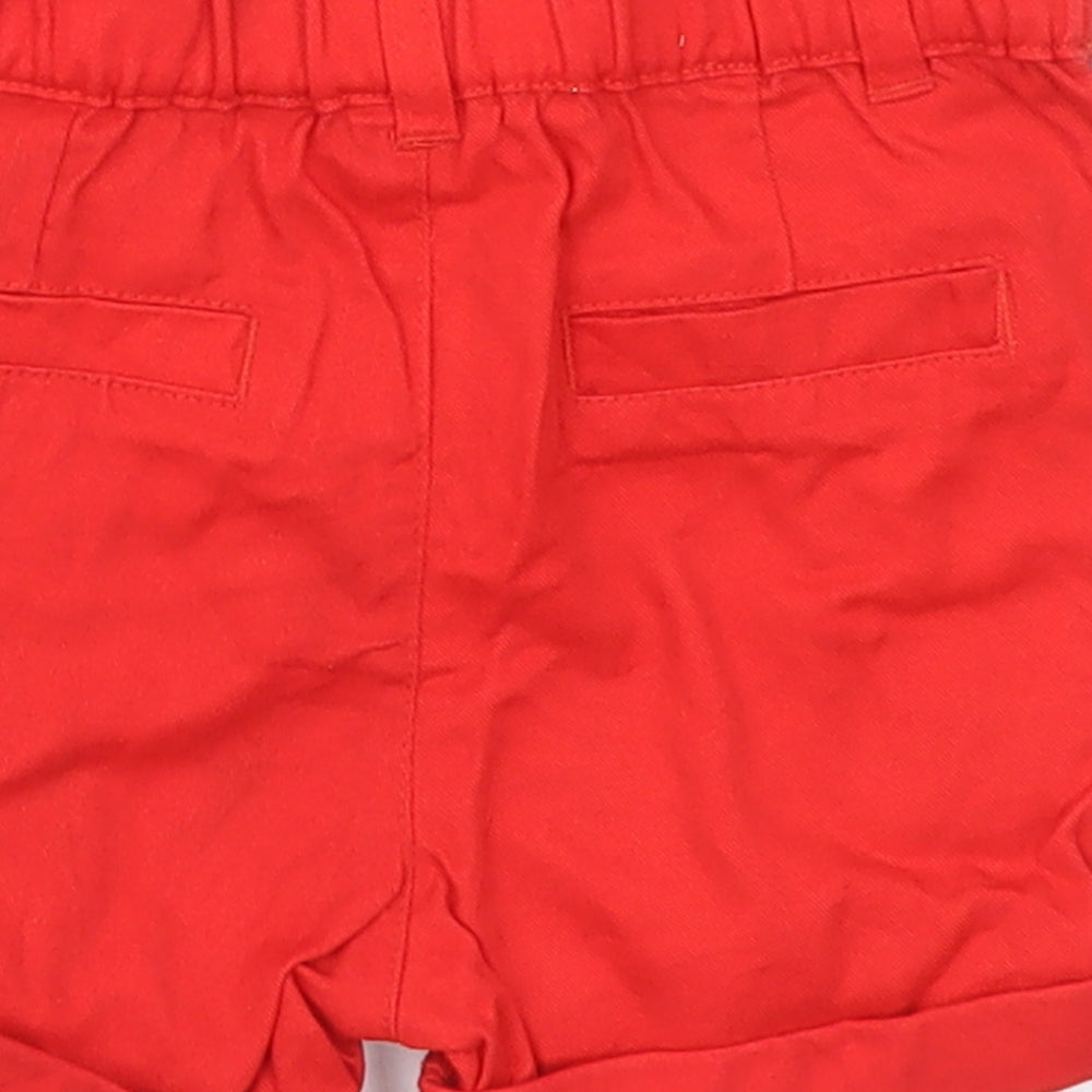 Primark Boys Red Cotton Cropped Trousers Size 18-24 Months Button