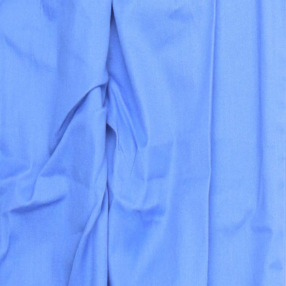 Roly Womens Blue Polyester Trousers Size M L30 in Regular Button