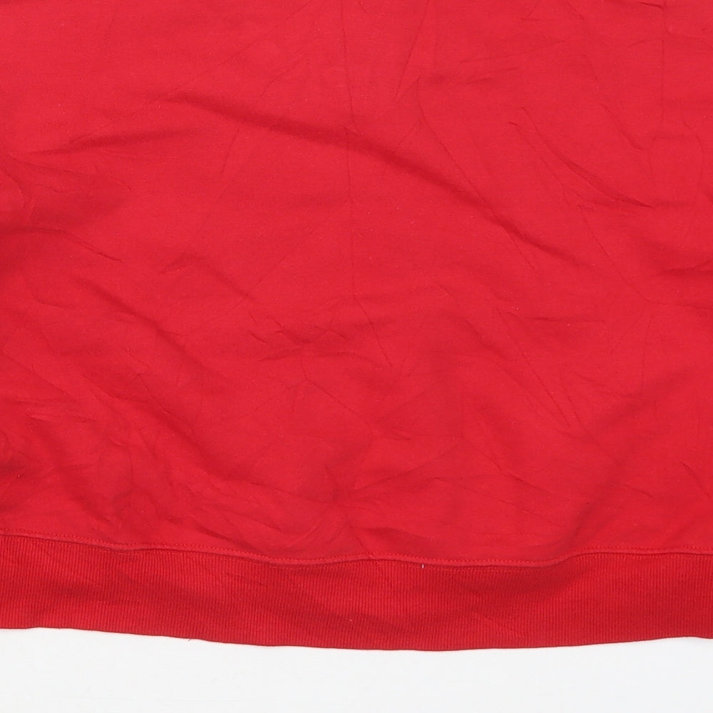 H&M Womens Red Cotton Pullover Sweatshirt Size XS Pullover