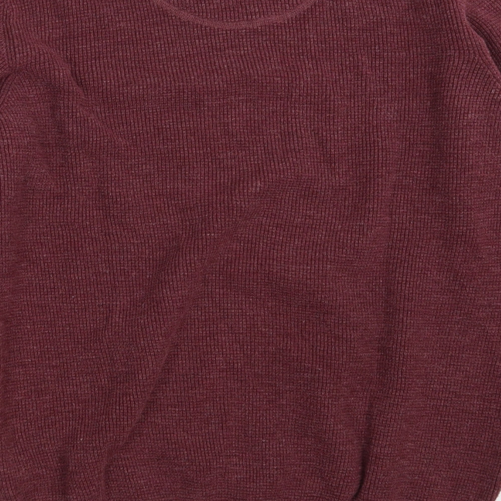 CASAMODA Mens Purple Round Neck Cotton Pullover Jumper Size M