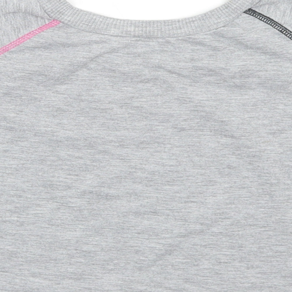 Dunnes Stores Girls Grey Polyester Cropped T-Shirt Size 10 Years Crew Neck - Love