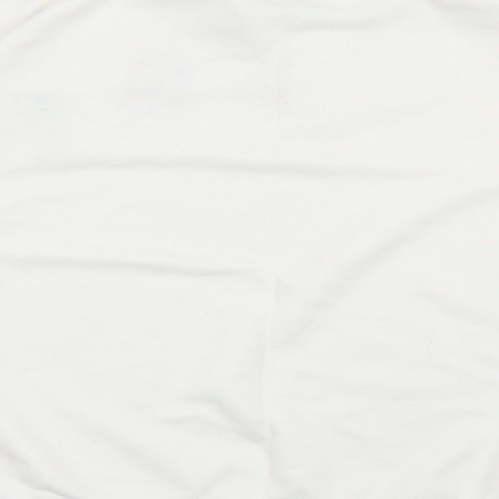 Suffle Womens White Polyester Pullover Sweatshirt Size L Pullover