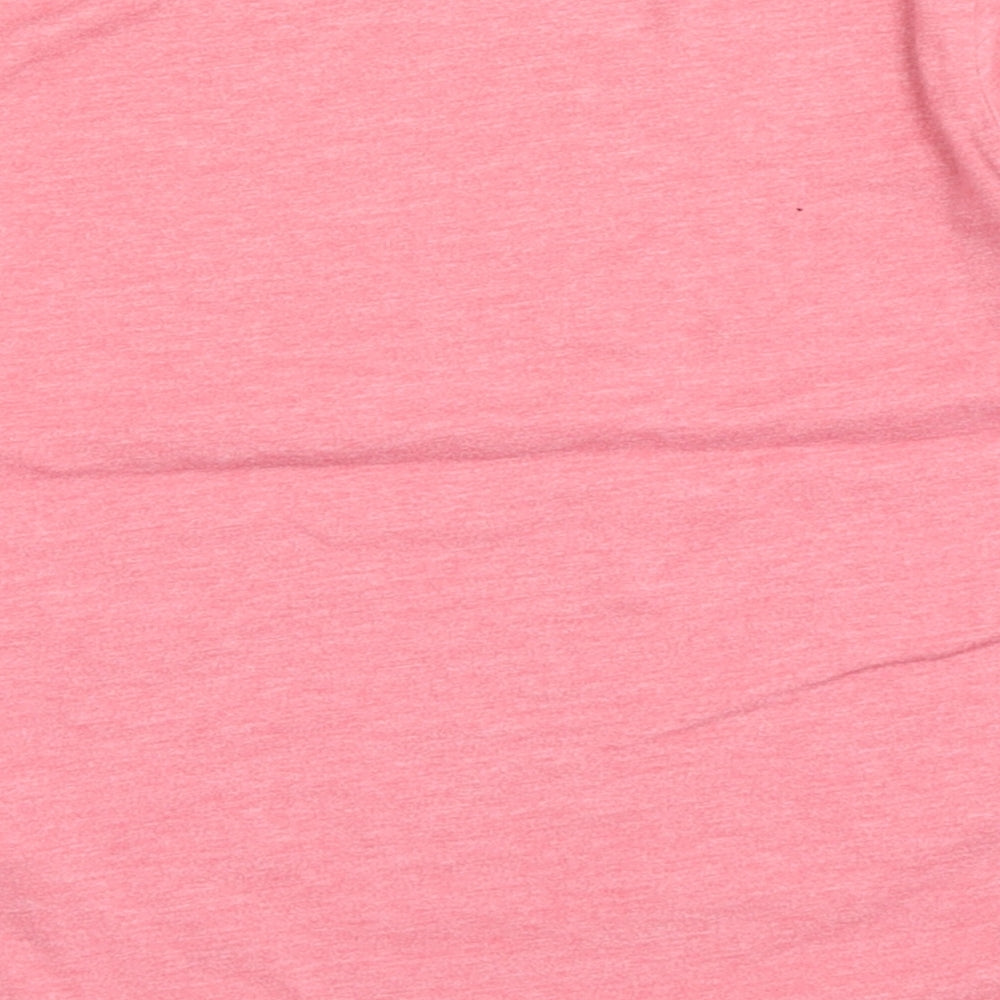 Young Dimension Girls Pink Polyester Basic T-Shirt Size 5-6 Years Round Neck Pullover - Sparkle
