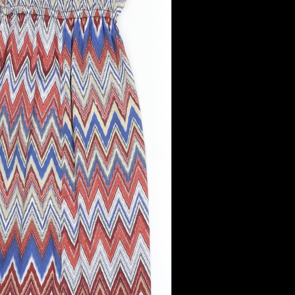 River Island Womens Multicoloured Polyester Sheath Size 8 Roll Neck Pullover