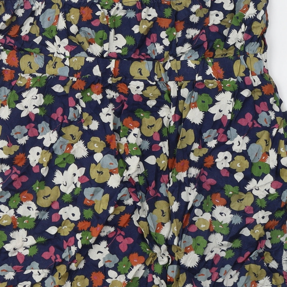 New Look Womens Blue Floral Viscose Basic Blouse Size 16 Off the Shoulder