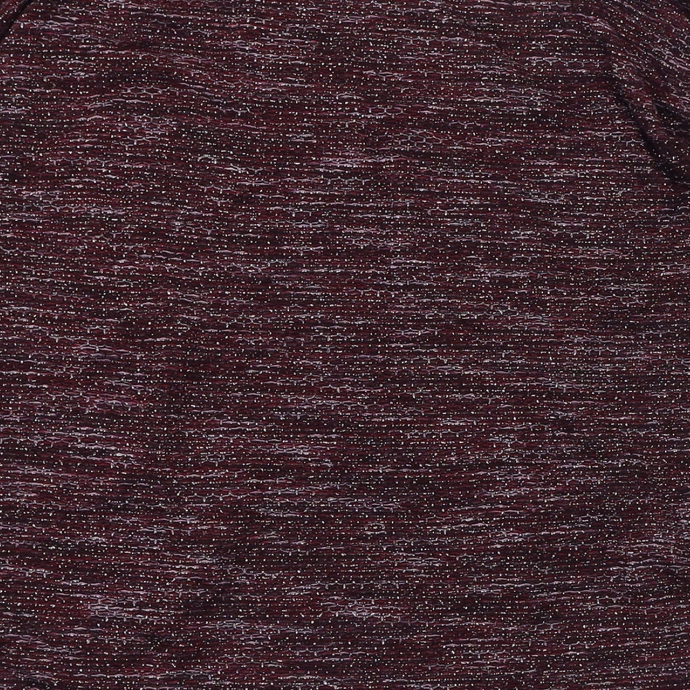 Marks & Spencer Womens Purple Viscose Basic T-Shirt Size 8 Round Neck