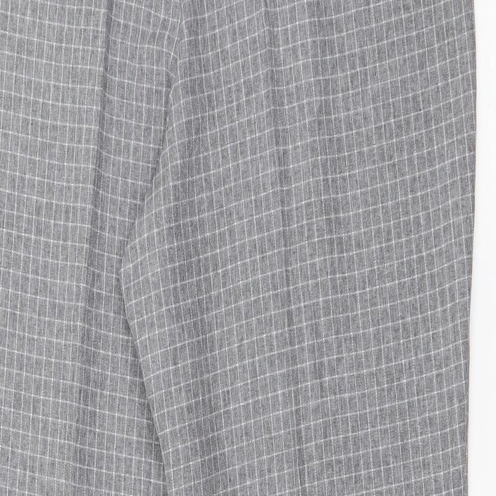 Preworn Womens Grey Polyester Carrot Trousers Size 12 L25.5 in Regular