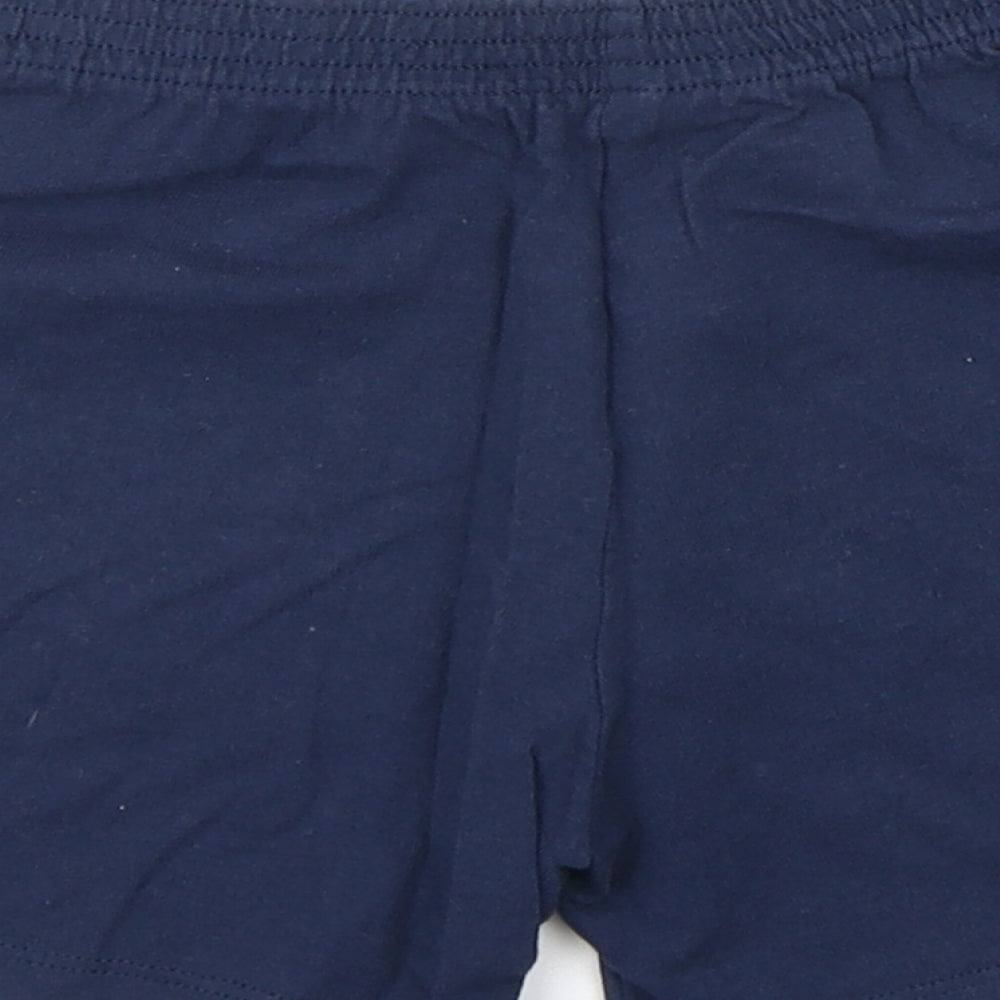 Rabbit Skins Boys Blue Cotton Sweat Shorts Size 4 Years Regular Drawstring