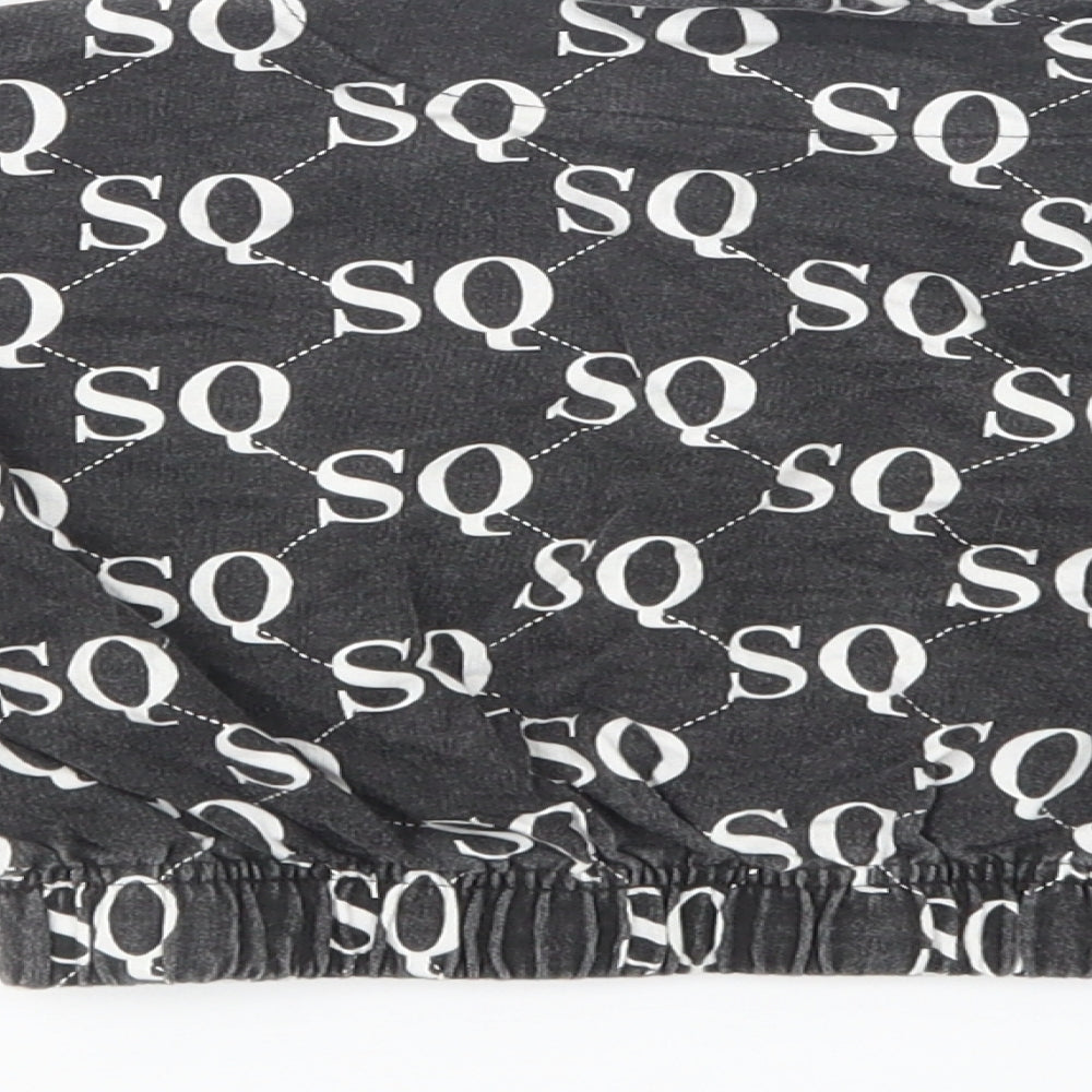 Studio Girls Black Geometric Cotton Pullover Sweatshirt Size 8-9 Years Pullover - Cropped