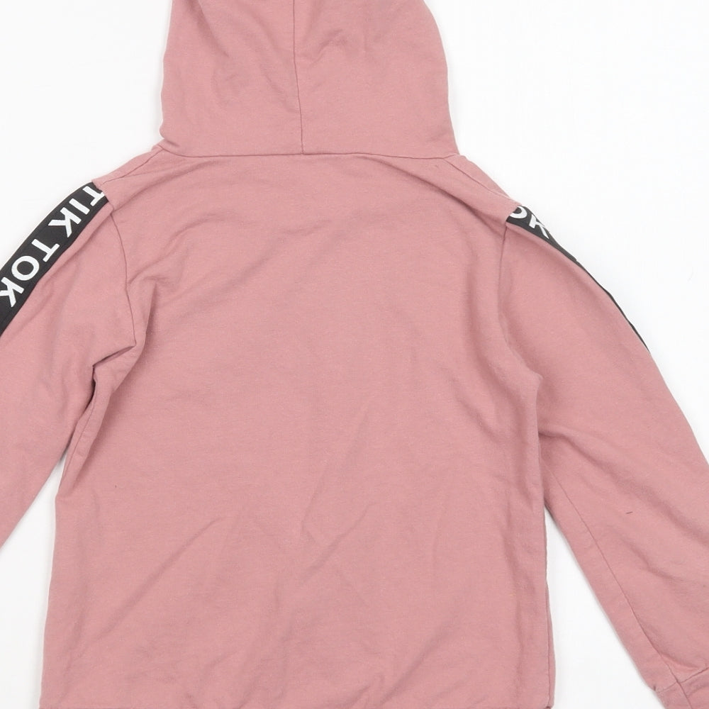 Preworn Girls Pink Cotton Pullover Hoodie Size 6 Years Pullover - Tik Tok