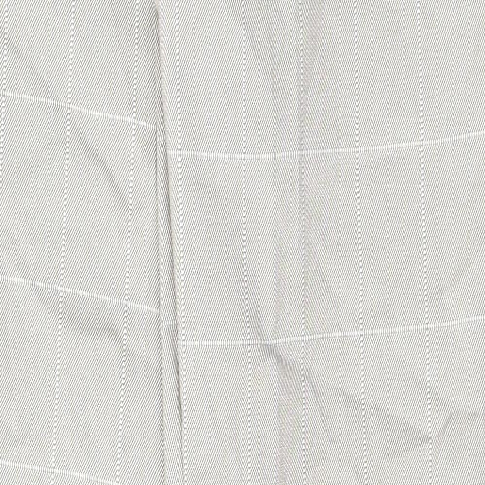 H&M Womens Grey Plaid Cotton Trousers Size 10 L27 in Regular Button