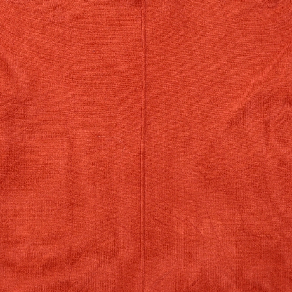 Md'm Womens Orange Viscose Basic Blouse Size 10 Round Neck